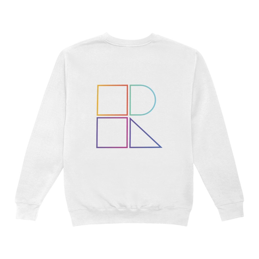 White Sweatshirt - Back colorful logo